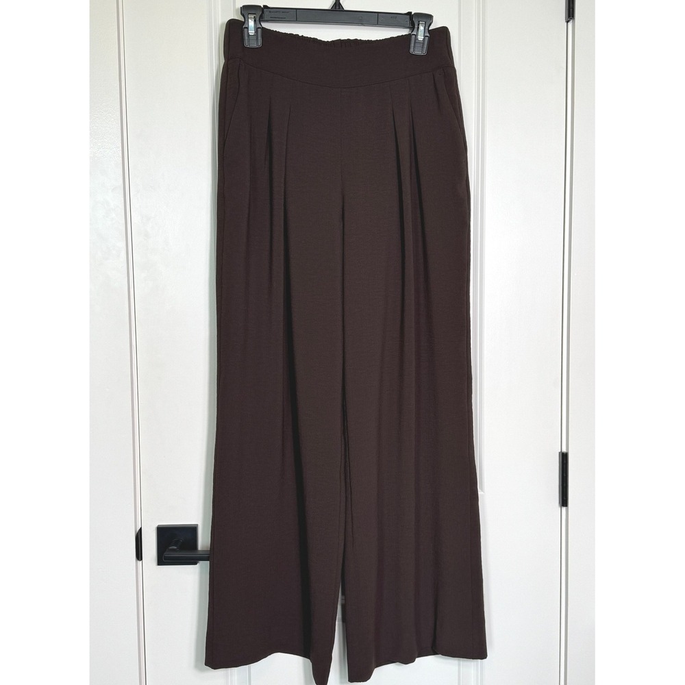 Nine West Brown Wide Leg Elastic Waist Pants